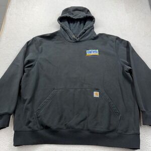 Carhartt Defender Hoodie Mens 2XL Black Big River Steel BRS Logo Sweatshirt